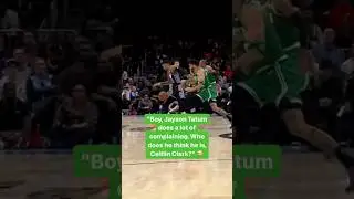 The Hawks announcer cooked Jayson Tatum while Caitlin Clark caught a stray 😭