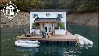 Homemade floating cabin built to live full time on the water