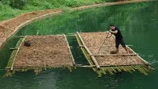 Primitive Skills: How to grow floating rice on the water, Floating Rice Farm (ep 173)