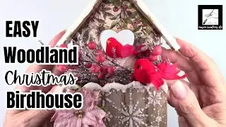 How to Make a CHRISTMAS TREE ORNAMENT from a DOLLAR TREE  Birdhouse-Woodland Decoupage Tutorial