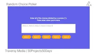 How to make a Random Choice Picker | Day 13 | HTML CSS JS | 50Projects50Days