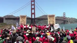 "No KXL Pipeline" Protest - Golden Gate Bridge