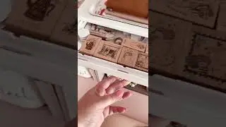 Cute desk space setup with stamp storage! 