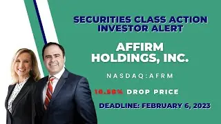 10.58% Loss | AFRM Stock News Alert | Affirm Holdings Inc Securities Class Action Lawsuit #AFRM
