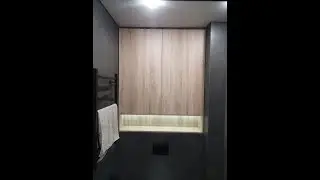 Шкаф над инсталляцией с подсветкой ниши