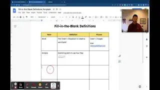 Fill in the Blank Definition Template for ELL / Multilingual Students