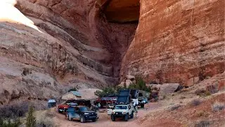 Camping at 200' tall cave Moab Utah Overlanding