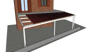 Tettoia in carpenteria customizzata. (Sketchup)