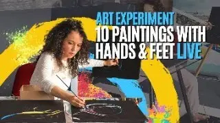 Art Experiment 10 Paintings with Hands and Feet LIve in Museum Vlaardingen