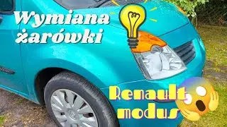 Renault Modus wymiana żarówki w prawym reflektorze