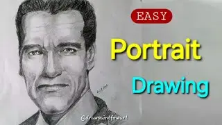 EASY Portrait Drawing Tutorial  | Arnold Schwarzenegger