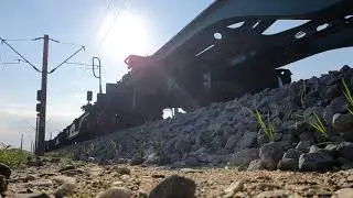 Tren de marfă - trecere prin stația Olteni