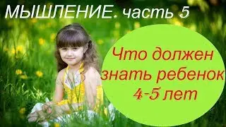 Что должен знать и уметь ребенок 4-5 лет. Мышление. Часть 5