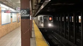 IRT 7th Avenue Line: Two Straight Minutes of (1) (2) (3) Action at 50th Street