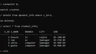 SAVEPOINT IN SQL