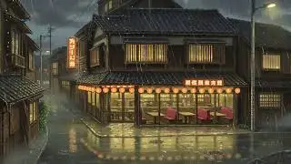 Tokyo Rainy Rooftop Bookstore Lofi Beats | Calm Ambience for Study