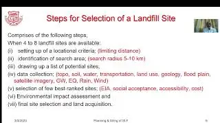 M5 L3 Planning aspects for sanitary Landfil sites