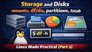 Understanding Storage and Disks: mounts, df/du, partitions, fstab | Linux Made Practical (Part 5)