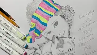 Like Nastya рисуем портрет блогера карандашом