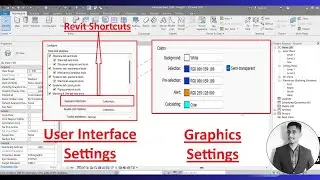 Revit user interface settings, Graphics settings, Display settings, Revit shortcut