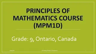 Grade 9 Ontario High School Math Part 1: Introduction