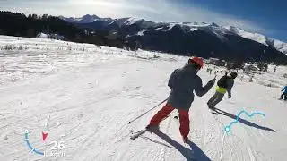 Архыз ЛуннаяПоляна полный спуск по синей Андромеда (16)