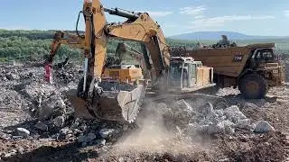 Liebherr 974 Excavator Loading Caterpillar Dumpers - Sotiriadis/Labrianidis Demolition Works