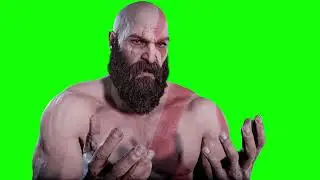 Kratos Looking at His Hands Meme - Green Screen