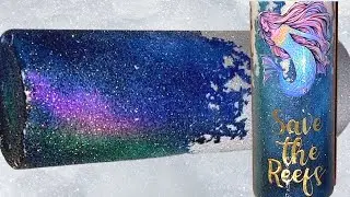 Dripping Alcohol Inks through Raw Epoxy Method Glitter