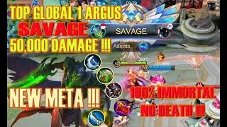 TOP 1 GLOBAL ARGUS SAVAGE!!! 50K DAMAGE - Mobile Legends: Bang Bang