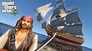 GTA 5 JACK SPARROW PIRATES OF THE CARIBBEAN MOD!!! DEAD MEN TELL NO TALES #1