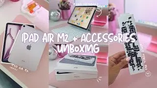 Unboxing the 2024 iPad Air M2 in Purple 💜👀✍🏻📱 | Apple Pencil Pro, Magic Keyboard, and Smart Folio!