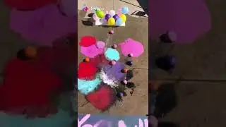 Falling Bottles Smash Balloons Of 