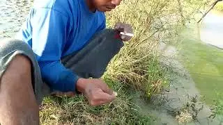 pertama kali nyoba mancing belut 😱