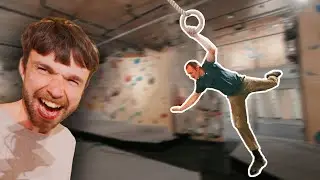 40ft Rope Swing in a climbing wall?!