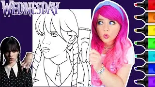 Coloring Wednesday and Thing | Wednesday Addams Netflix Coloring Page | Ohuhu Art Markers