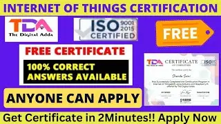 Internet of Things Quiz Free Certificate | The Digital Adda Free Certification
