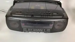 Retro SHARP Portable Boombox Stereo Radio Tape Cassette & 5 CD Changer Player WQCH400H