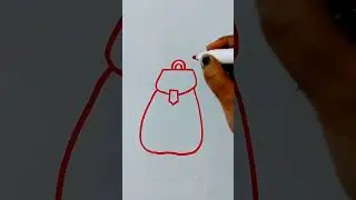 How To Draw Very Easy School Bag For Toddlers #howtodraw #kidsdrawing #shorts @theartandcraftroom