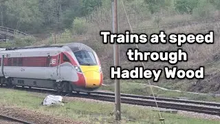 Trains at speed through Hadley Wood 05/04/24 (ECML)