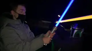 Best Star Wars Fight: Grown Men Have a Lightsaber Duel in an Elementary School Playground
