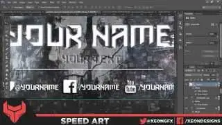 XEON speed art | CoD ghosts youtube banner template (PSD)