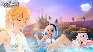 【CN Dub / ENG Sub】Aether & Mualani Hotspring Bath Cutscene | Archon Quest | GI v5.0
