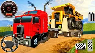 Heavy Construction Machines Transport Trailer Uphill Driving Simulator - Android Gameplay