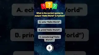 What is the correct syntax to output "Hello World" in Python?  #python3 #python #pythonprogramming
