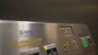 Sweden, Stockholm, Slussen Subway Station, SMW elevator - going down @ night