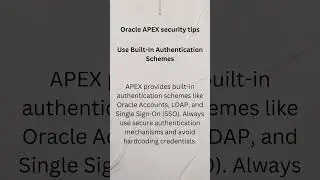 Oracle APEX Security Tips