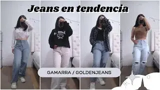 JEANS EN TENDENCIA/TODAS DE GAMARRA🛍-Les muestro mi colección de jeans @goldenjstore💕 HAUL + OUTFITS