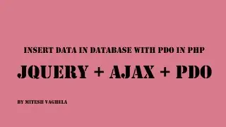 Insert data with pdo+ajax+jquery in php part-4