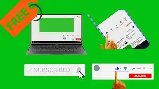Copyright free green screen subscribe button, bell icon animation 